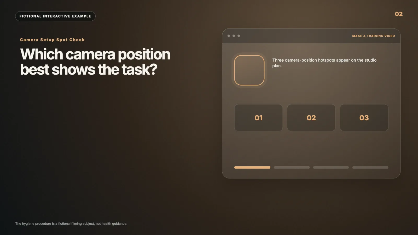 Camera Setup Spot Check interactive video example