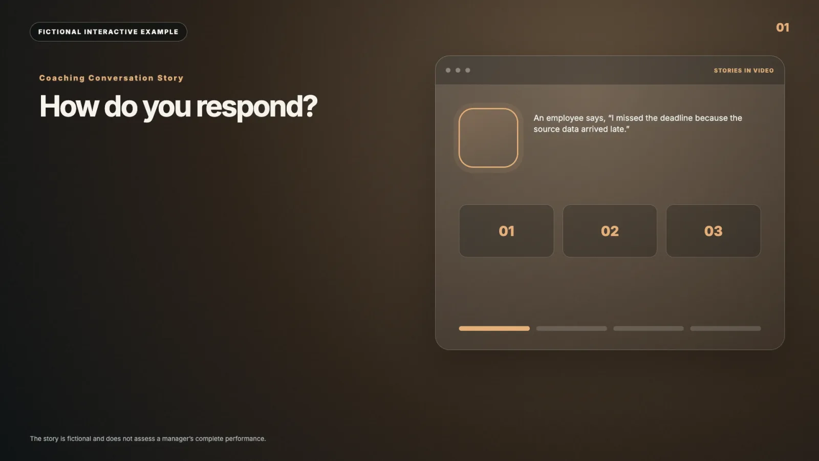 Coaching Conversation Story interactive video example