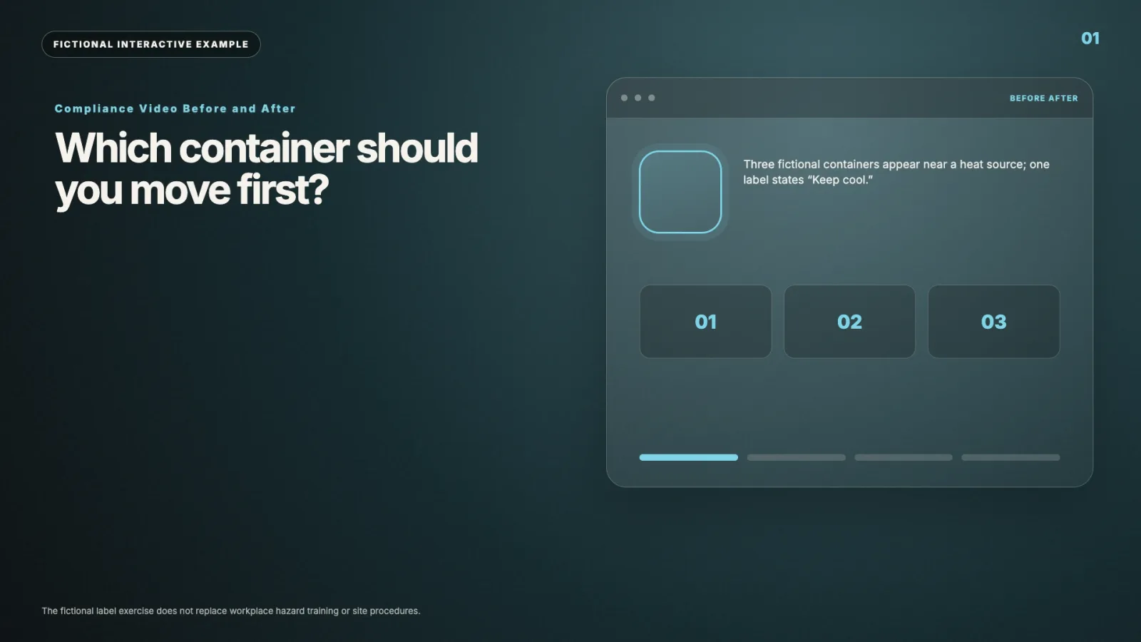 Compliance Video Before and After interactive video example