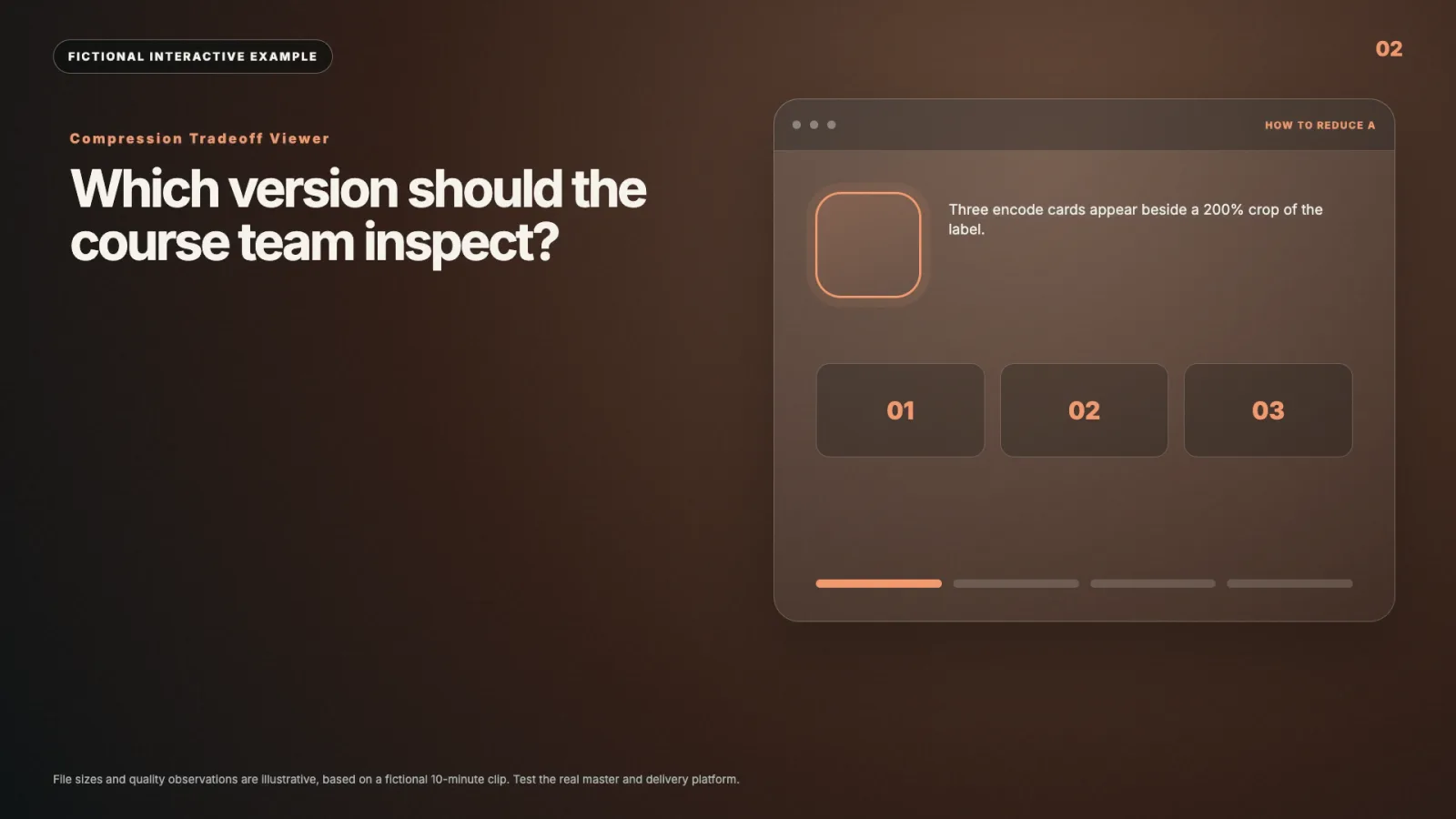 Compression Tradeoff Viewer interactive video example