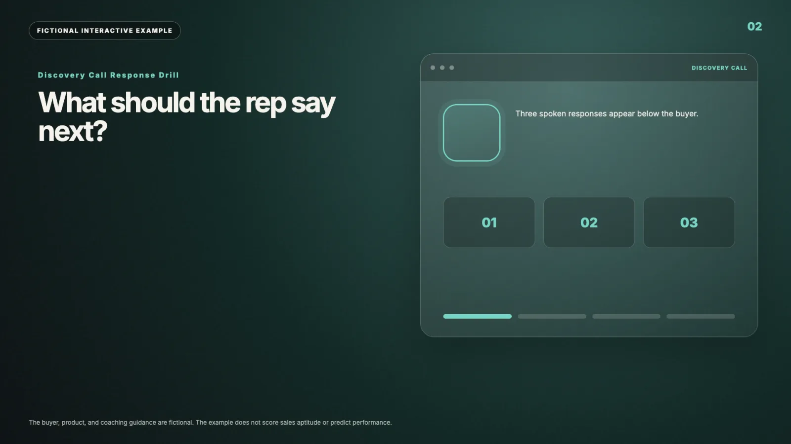 Discovery call response drill interactive video example