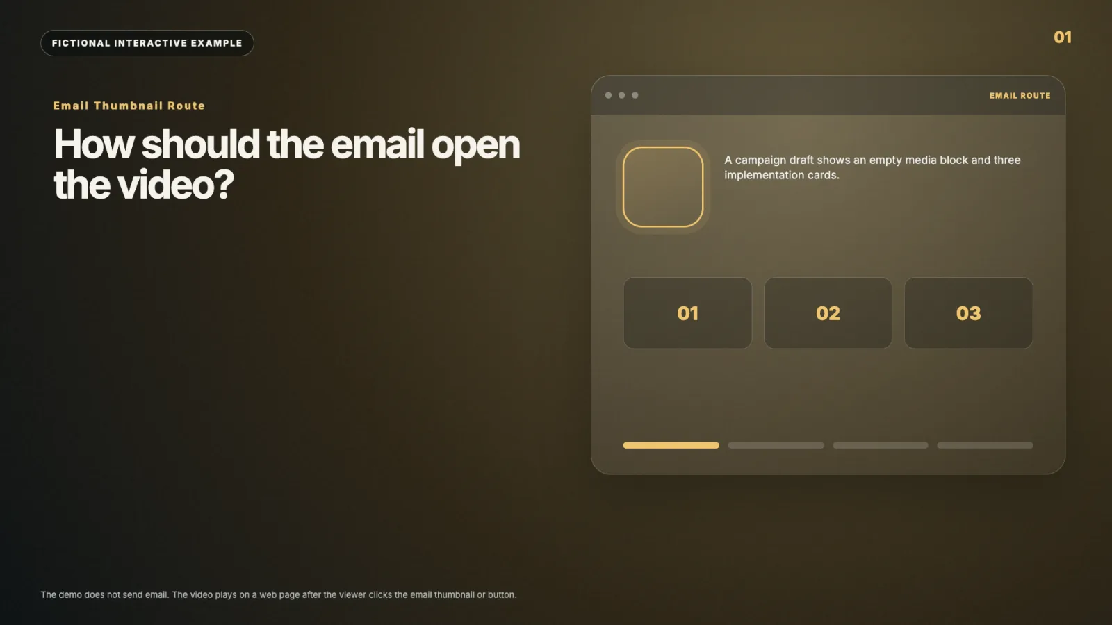 Email Thumbnail Route interactive video example