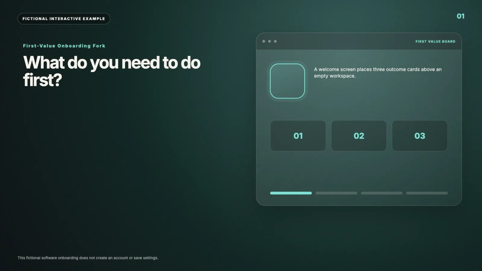 First-value onboarding fork interactive video example