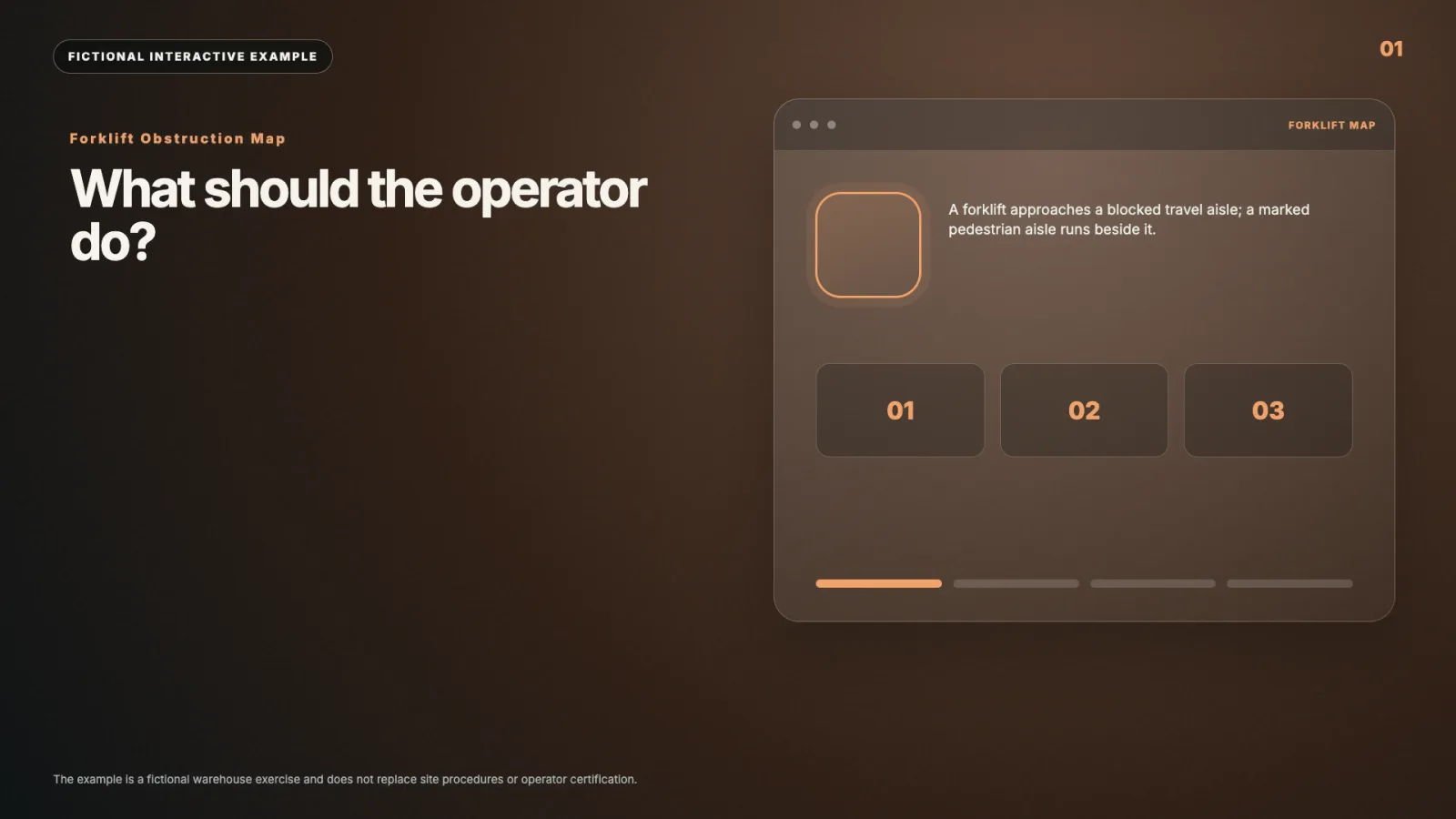 Forklift Obstruction Map interactive video example
