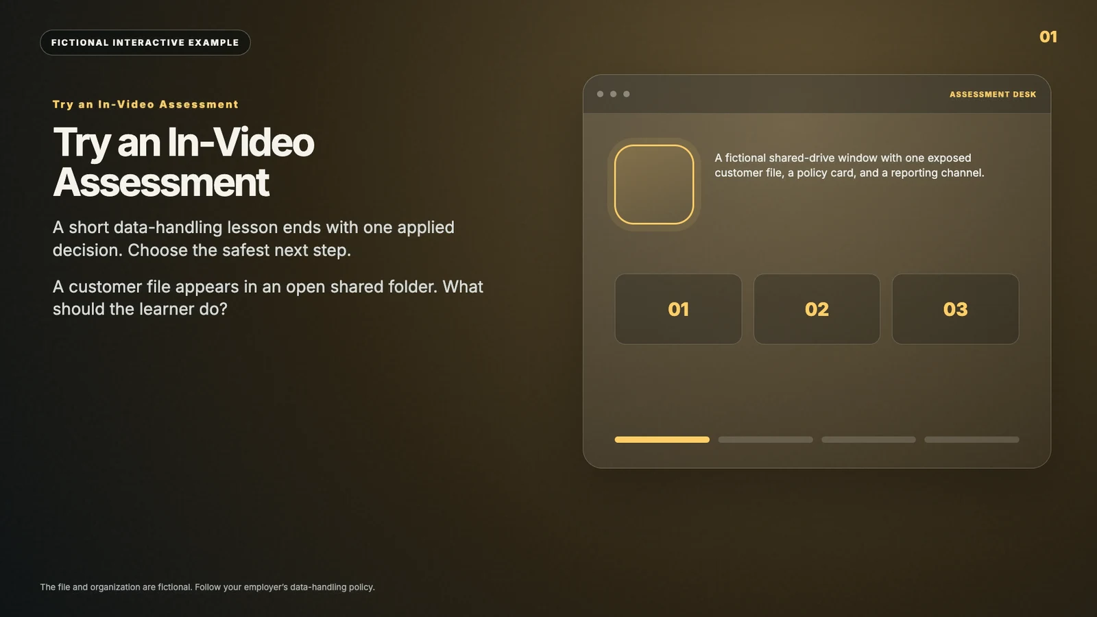 Try an in-video assessment interactive video example