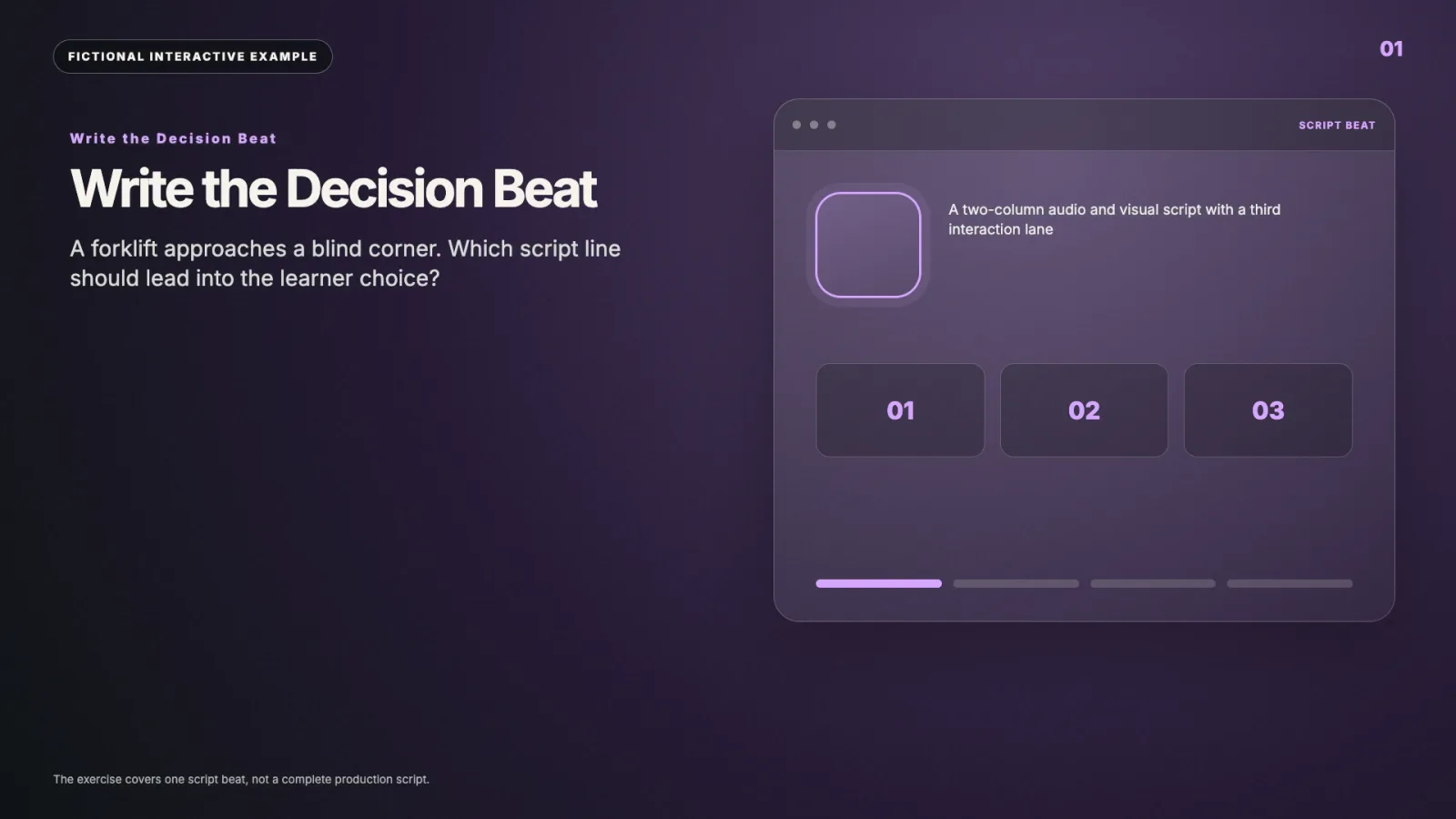 Interactive script decision beat interactive video example