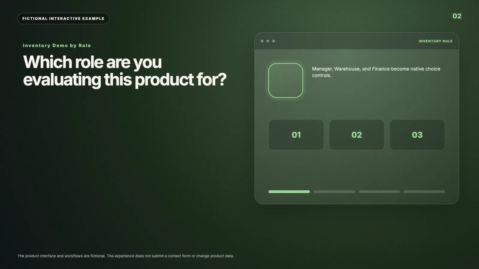 Inventory Demo by Role interactive video example