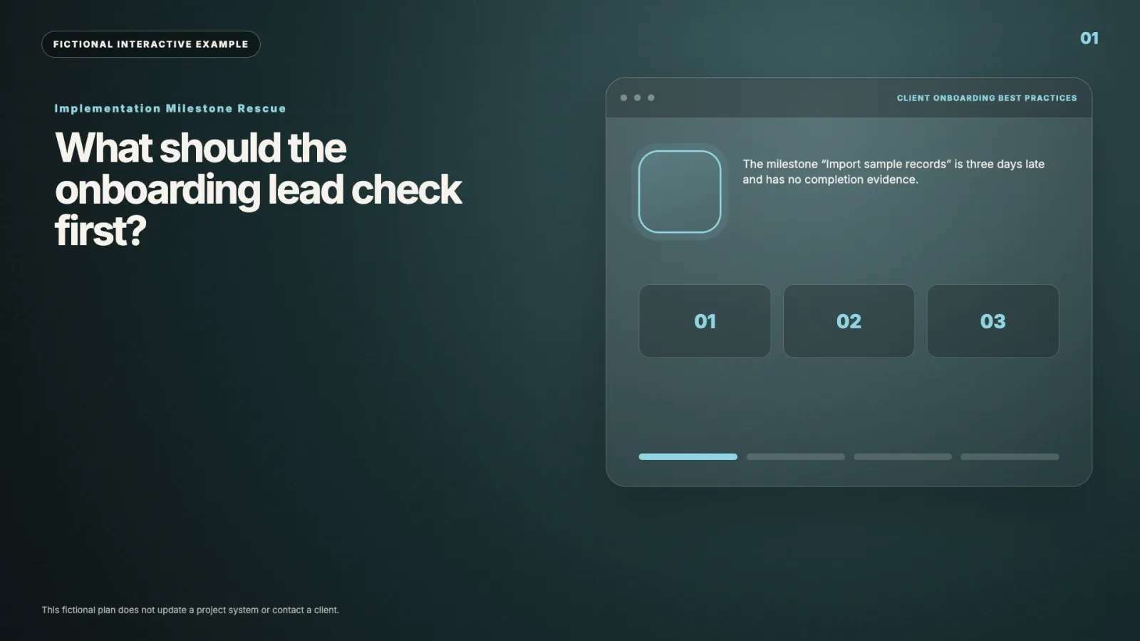 Implementation Milestone Rescue interactive video example