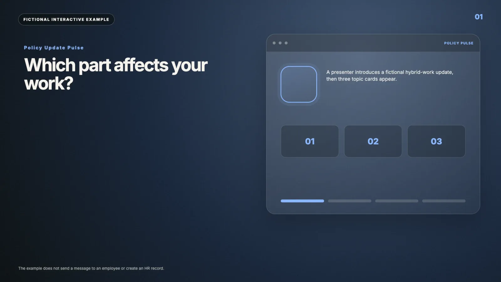 Policy Update Pulse interactive video example