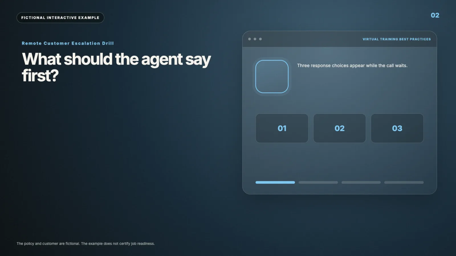 Remote Customer Escalation Drill interactive video example