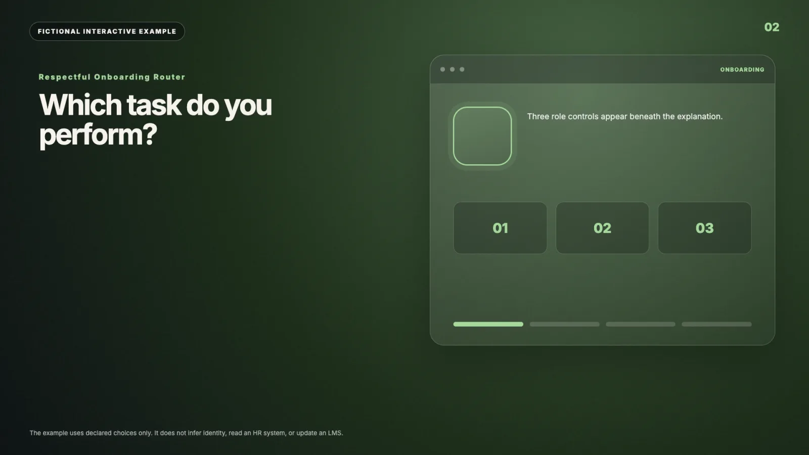 Respectful Onboarding Router interactive video example