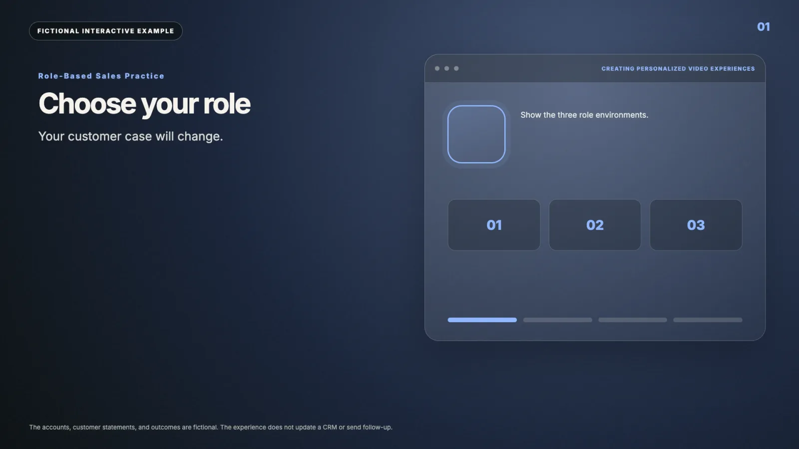 Role-Based Sales Practice interactive video example