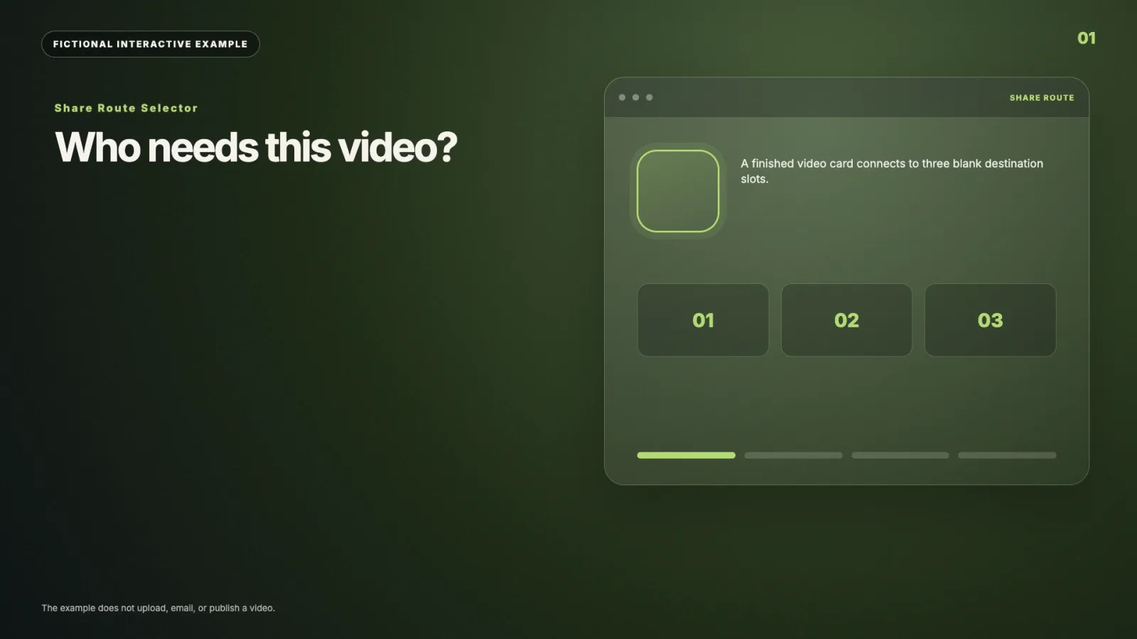 Share route selector interactive video example
