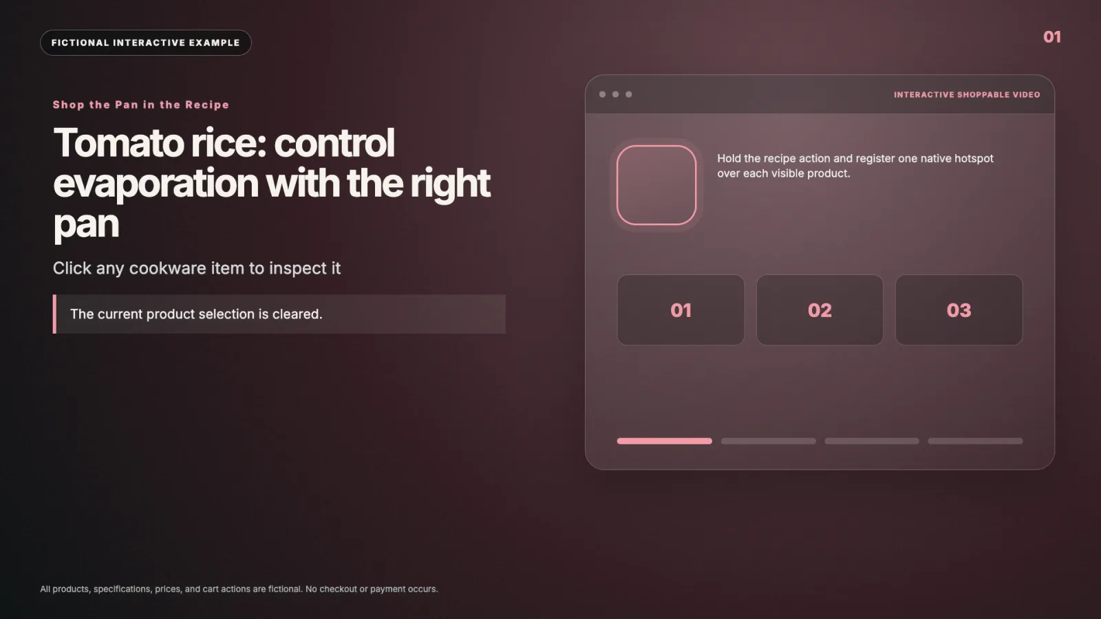Shop the Pan in the Recipe interactive video example