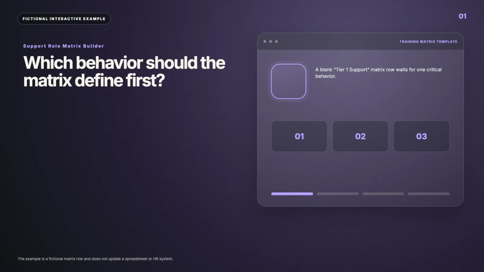 Support Role Matrix Builder interactive video example